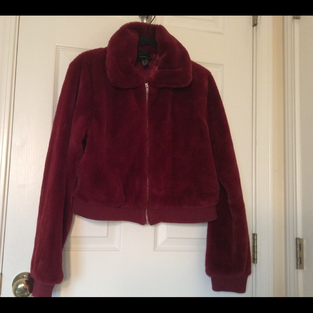 A red puffy jacket